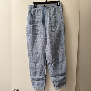 Athleta Sky Blue Linen-Blend Jogger Pants